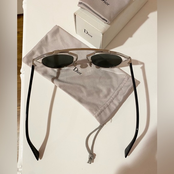 Dior SoReal Mirrored Aviator Sunglasses // Silver - Picture 7 of 9